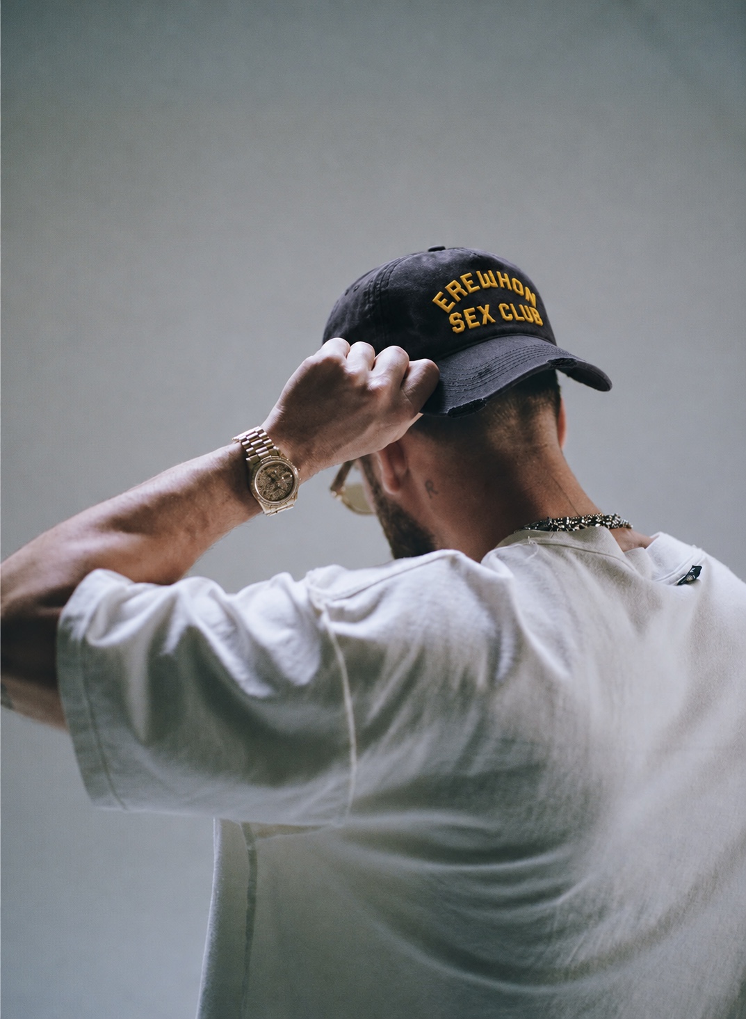 Washed Age Black Hat LA Cult Classics Erewhon Sex Club hat worn by a model, photo 2