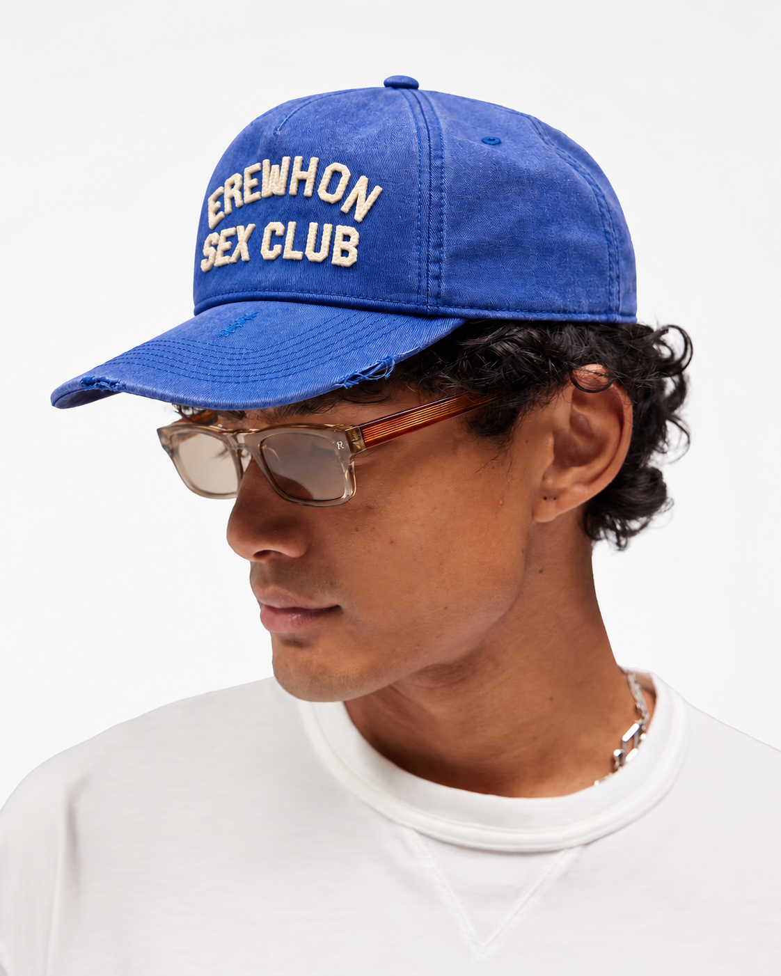 Dust Blue Hat by LA Cult Classics worn by a model