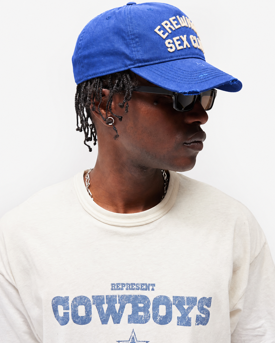 Dust Blue Hat LA Cult Classics Erewhon Sex Club hat worn by a model, photo 2