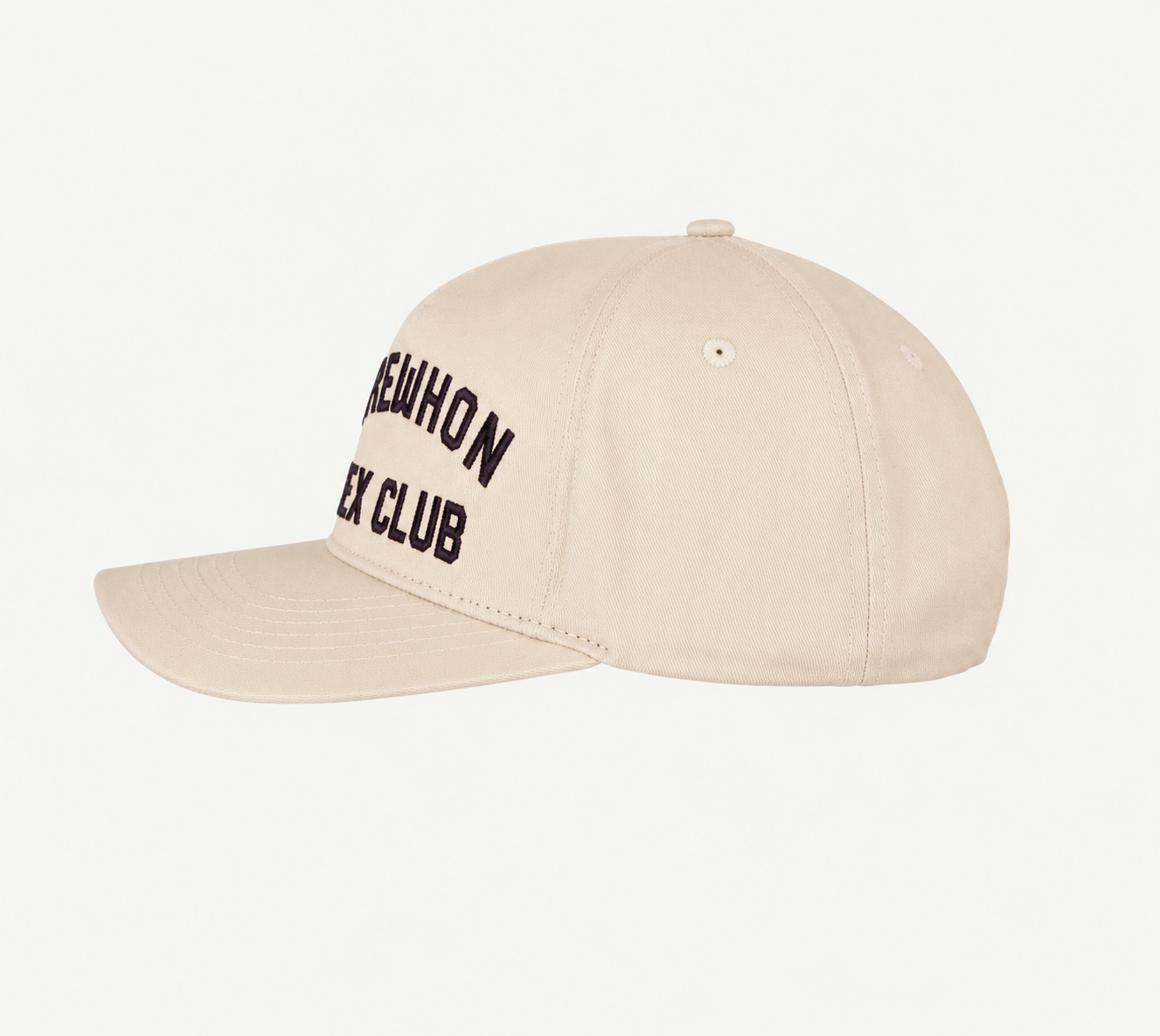 Off-White Snapback, Side angle with brim pointing left